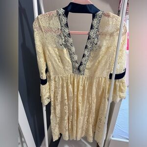 Free People Gilded Lace Mini Dress in XS, NWT
